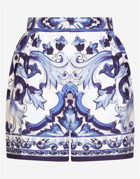 dolce gabbana majolica shorts|majolica print poplin shorts.